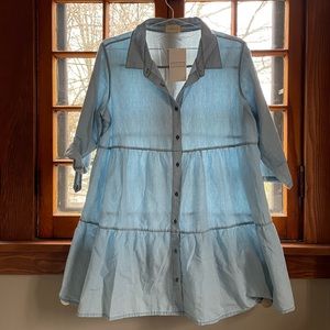 Chambray tiered dress. New with tags.